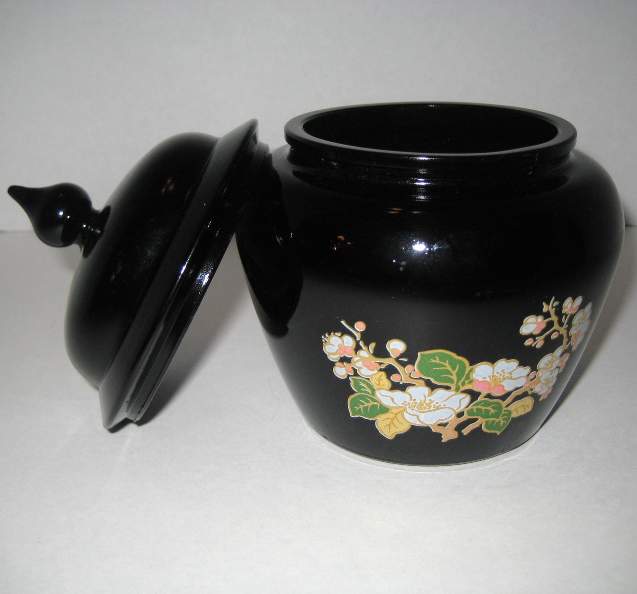 Vintage Avon Black Amethyst Cherry Blossom Ginger Jar on Luulla